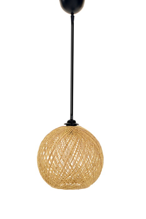 Opviq Lámpara de Jute Hecha a Mano Amarillo y Marrón